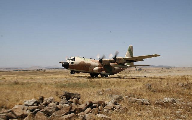 An Israeli Air Force Lockheed C-130 Hercules, June 3, 2015. (Ofer Zidon/Flash90)