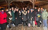 Israeli Ambassador to the UN Danny Danon is accompanied by fellow UN ambassadors during a tour of the Majdanek extermination camp in Poland, January 30, 2019. (Courtesy of American Zionist Movement)
