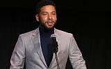 Jussie Smollett speaks at the Children's Defense Fund California's 28th Annual Beat The Odds Awards at the Skirball Cultural Center in Los Angeles, December. 6, 2018. (Gabriel Olsen/Getty Images via JTA)