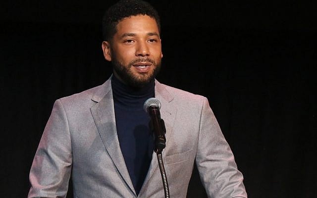 Jussie Smollett speaks at the Children's Defense Fund California's 28th Annual Beat The Odds Awards at the Skirball Cultural Center in Los Angeles, December. 6, 2018. (Gabriel Olsen/Getty Images via JTA) Jussie Smollett speaks at the Children's Defense Fund California's 28th Annual Beat The Odds Awards at the Skirball Cultural Center in Los Angeles, December. 6, 2018. (Gabriel Olsen/Getty Images via JTA)