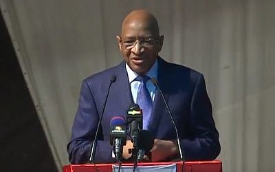 Prime Minister of Mali Soumeylou Boubeye Maiga gives an address to Congress on December 29, 2018, in the capital, Bamako. (screen capture: YouTube)