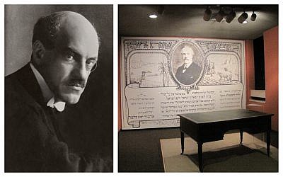 Edwin Montagu/ Lord Balfour's writing desk, at Beit Hatfutsot, the Museum of the Jewish People, Tel Aviv (Ziko/Wikipedia)