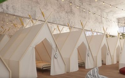 The planned tents on the second floor of the Spot Hostel. (Courtesy, Spot Hostel)
