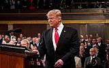US President Donald Trump arrives to deliver the State of the Union address at the US Capitol in Washington, DC, on February 5, 2019. (Doug Mills/POOL/AFP)