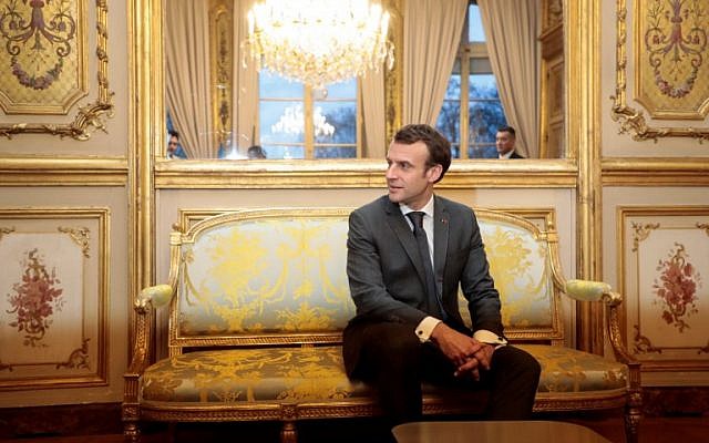 French President Emmanuel Macron at the Elysee palace on February 8, 2019 in Paris. (Ludovic Marin/Pool/AFP) French President Emmanuel Macron at the Elysee palace on February 8, 2019 in Paris. (Ludovic Marin/Pool/AFP)