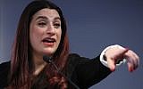 MP Luciana Berger speaks during a press conference in London on February 18, 2019, where she and colleagues announced their resignation from the Labour Party, and the formation of a new independent group of MPs. (Daniel Leal-Olivas/AFP)