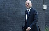Then British Home Secretary Sajid Javid arrives for the weekly cabinet meeting at 10 Downing Street in London on February 26, 2019. (Daniel Leal-Olivas/AFP)