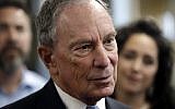 Potential Democratic presidential candidate Michael Bloomberg speaks to workers during a tour of the WH Bagshaw Company in Nashua, on January 29, 2019. (AP Photo/Elise Amendola)