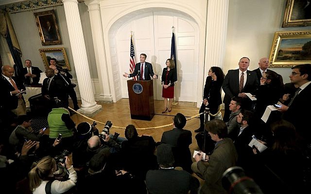 Virginia Gov. Ralph Northam, with his wife Pam at his side, speaks at a press conference in the Executive Mansion at the Capitol in Richmond, Va., Saturday, Feb. 2, 2019. (Steve Earley/The Virginian-Pilot via AP) Virginia Gov. Ralph Northam, with his wife Pam at his side, speaks at a press conference in the Executive Mansion at the Capitol in Richmond, Va., Saturday, Feb. 2, 2019. (Steve Earley/The Virginian-Pilot via AP)