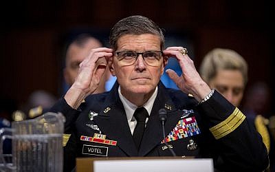 US Central Command head Gen. Joseph Votel testifies before a Senate Armed Services Committee hearing on Capitol Hill, on February 5, 2019, in Washington. (AP Photo/Andrew Harnik)