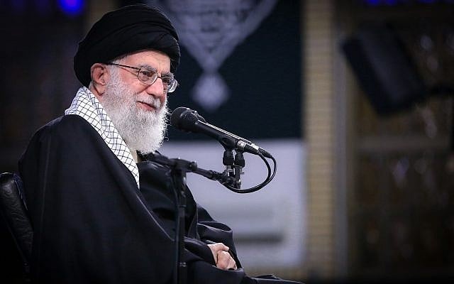 Iranian Supreme Leader Ayatollah Ali Khamenei attends a meeting with a group of the air force staff in Tehran, Iran, February 8, 2019. (Office of the Iranian Supreme Leader via AP) Iranian Supreme Leader Ayatollah Ali Khamenei attends a meeting with a group of the air force staff in Tehran, Iran, February 8, 2019. (Office of the Iranian Supreme Leader via AP)