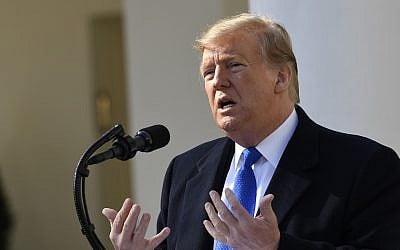 US President Donald Trump speaks during an event in the Rose Garden at the White House to declare a national emergency in order to build a wall along the southern border, Friday, February 15, 2019, in Washington. (AP Photo/Susan Walsh) US President Donald Trump speaks during an event in the Rose Garden at the White House to declare a national emergency in order to build a wall along the southern border, Friday, February 15, 2019, in Washington. (AP Photo/Susan Walsh)
