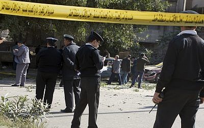 File: Egyptian policemen at the site of a bomb explosion in Cairo, Egypt, December 2016 (AP Photo/Amr Nabil)