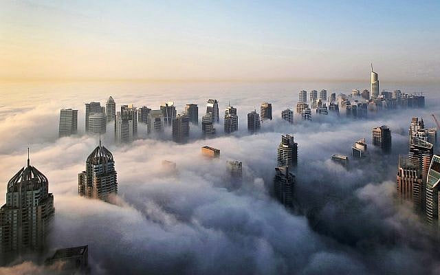 In this Monday, October 5, 2015 photo, a thick blanket of early morning fog partially shrouds the skyscrapers of the Marina and Jumeirah Lake Towers districts of Dubai, United Arab Emirates (AP Photo/Kamran Jebreili) In this Monday, October 5, 2015 photo, a thick blanket of early morning fog partially shrouds the skyscrapers of the Marina and Jumeirah Lake Towers districts of Dubai, United Arab Emirates (AP Photo/Kamran Jebreili)