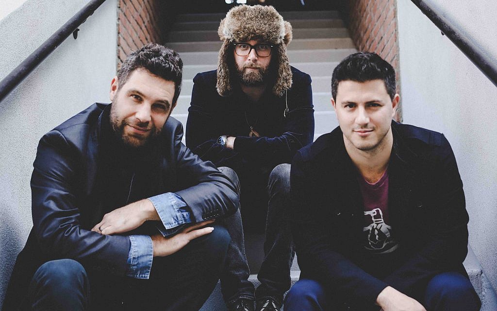From left, Duvid Swirsky, Dov Rosenblatt,  and Ami Kozak of Distant Cousins. (Courtesy)