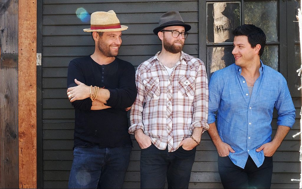 From left, Duvid Swirsky, Dov Rosenblatt,  and Ami Kozak of Distant Cousins. (Courtesy)