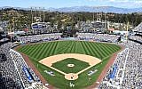 A view of Dodger Stadium on Opening Day, April 6, 2015. (Harry How/Getty Images via JTA)