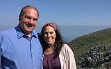 Rabbi Yechiel Eckstein and his daughter Yael at Mount Arbel in Israel’s Lower Galilee region. (Courtesy of IFCJ via JTA)