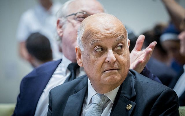 Deputy Supreme Court President Justice Salim Joubran attends a ceremony for newly appointed judges at the President's Residence in Jerusalem, on July 20, 2017. (Yonatan Sindel/Flash90) Deputy Supreme Court President Justice Salim Joubran attends a ceremony for newly appointed judges at the President's Residence in Jerusalem, on July 20, 2017. (Yonatan Sindel/Flash90)