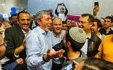Jewish Home party chief Rafi Peretz at the party's primary headquarters in Ramat Gan on February 4, 2019. (Flash90)