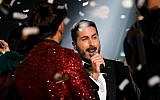 Kobi Marimi, winner of the reality show 'Rising Star' and Israel's 2019 Eurovision entrant, performs at the show's final on February 12, 2019. (Noam Revkin Fenton/Flash90)