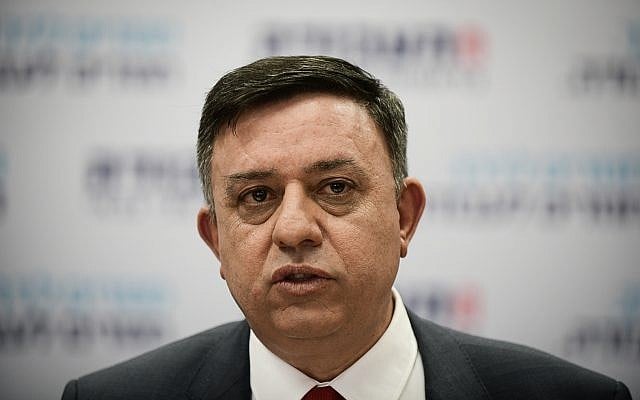 Avi Gabbay, leader of the Labor Party, speaks during a party meeting in Tel Aviv on February 13, 2019. (Tomer Neuberg/Flash90) Avi Gabbay, leader of the Labor Party, speaks during a party meeting in Tel Aviv on February 13, 2019. (Tomer Neuberg/Flash90)