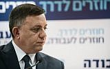 Avi Gabbay, leader of the Labor party, seen during a press conference in Tel Aviv on February 13, 2019. (Tomer Neuberg/Flash90)