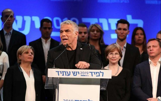 Yesh Atid party leader unveils his Yesh Atid party's slate ahead of April's national elections on February 18, 2019 (Adrian Sebal) Yesh Atid party leader unveils his Yesh Atid party's slate ahead of April's national elections on February 18, 2019 (Adrian Sebal)