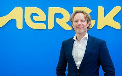 Jasper Bos, the senior VP and managing director of M Ventures, the venture capital arm of the German giant Merck in Yavne, Israel, on February 12, 2019  (Liat Eldar)