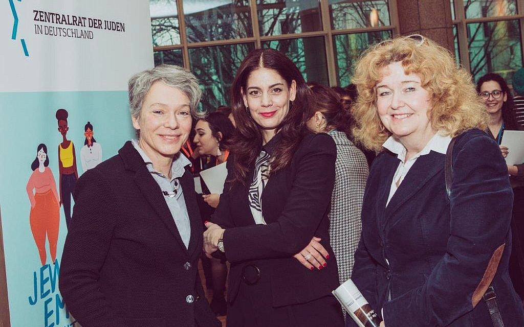 From left: Dr. Ina Hartwing, head of the Department of Culture in Frankfurt; Sabena Donath, Head of the Educational Department of the Central Council; Prof. Barbara Traub, member of the Presidium of Central Council of Jews in Germany. (Courtesy Zentralrat der Juden in Deutschland/ Vero Bielinski)