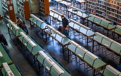 Sitting down to study at the National Library of Israel in Jerusalem (Courtesy Robert Dawson)