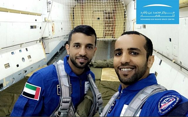 UAE astronauts Hazzaa Al Mansouri (right) and Sultan al-Neyadi. (Mohammed Bin Rashid Space Centre) UAE astronauts Hazzaa Al Mansouri (right) and Sultan al-Neyadi. (Mohammed Bin Rashid Space Centre)