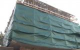 The construction site in Jerusalem where a metal bar fell into a schoolyard, seriously injuring a 15-year-old girl. (Screenshot from YouTube)