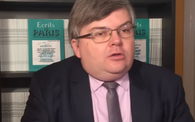 Jerome Bourbon, editor of far-right French magazine Rivarol (YouTube screenshot) Jerome Bourbon, editor of far-right French magazine Rivarol (YouTube screenshot)