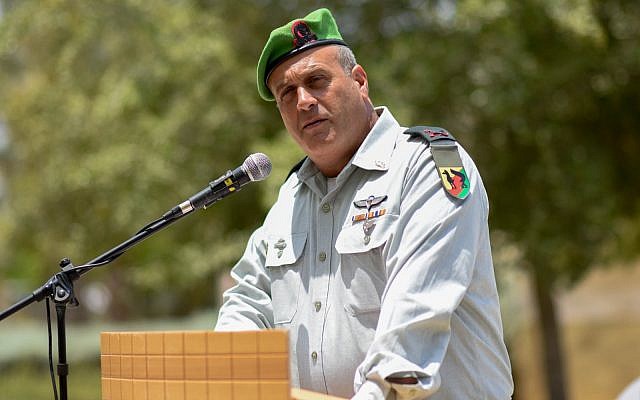 Brig. Gen. Yehuda Fuchs, commander of the army's Gaza Division, speaks to soldiers in an undated photograph. (Israel Defense Forces) Brig. Gen. Yehuda Fuchs, commander of the army's Gaza Division, speaks to soldiers in an undated photograph. (Israel Defense Forces)