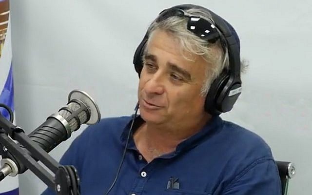 Ilan Levy Neumand speaks during a radio interview on October 31, 2017 (screen capture: YouTube)