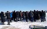 Dozens attend the funeral of Holocaust survivor Eddie Ford in Toronto, Canada, January 31, 2019 (Screen grab via Ynet News)