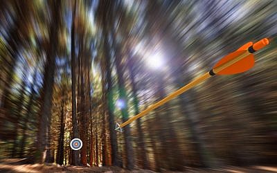 Illustrative: An arrow speeding through a motion blurred forest (iStock)