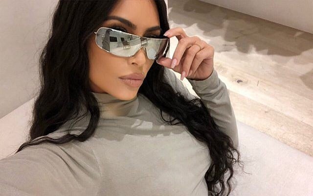 American reality television star Kim Kardashian modeling Israeli sunglasses. (Twitter) American reality television star Kim Kardashian modeling Israeli sunglasses. (Twitter)