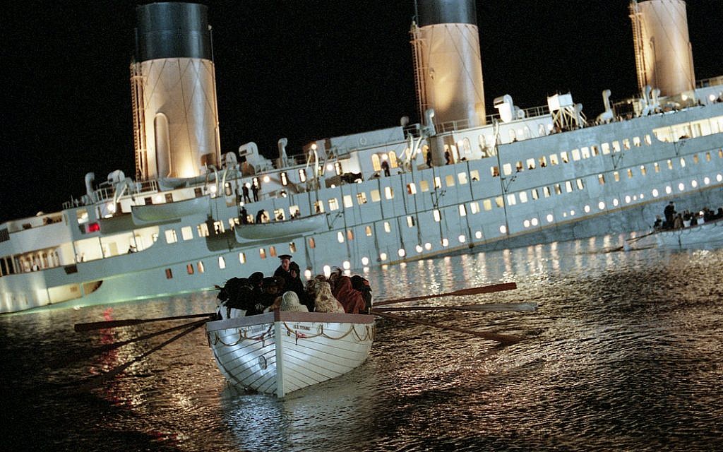 A scene from the 1997 movie 'Titanic' showing the last lifeboat leaving the sinking ship. (Paramount Pictures) A scene from the 1997 movie 'Titanic' showing the last lifeboat leaving the sinking ship. (Paramount Pictures)