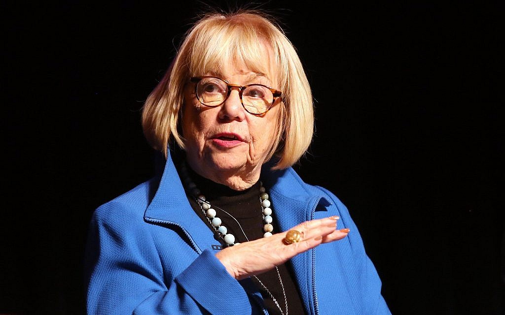 Former Clinton administration communications director Ann Lewis, seen in October 2018, is a member of the new group Democratic Majority for Israel. (Krista Kennell/Patrick McMullan via Getty Images/via JTA) Former Clinton administration communications director Ann Lewis, seen in October 2018, is a member of the new group Democratic Majority for Israel. (Krista Kennell/Patrick McMullan via Getty Images/via JTA)