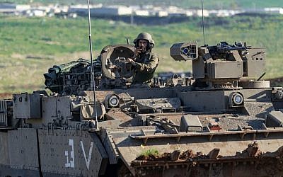 In a photo released by the Israel Defense Forces on February 14, 2019, soldiers are seen during a military exercise in the Jordan valley. (Israel Defense Forces)