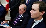 Senior Advisor Jared Kushner (R) and National Economic Council Director Larry Kudlow (2nd R) take part in a meeting between US President Donald Trump and China's Vice Premier Liu He in the Oval Office of the White House in Washington, DC on February 22, 2019. (MANDEL NGAN / AFP)