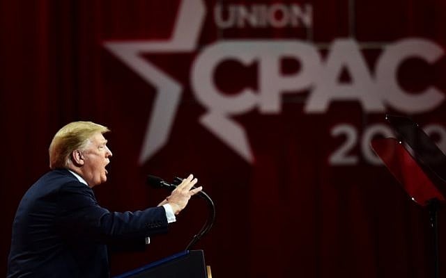 US President Donald Trump speaks during the annual Conservative Political Action Conference (CPAC) in National Harbor, Maryland, on March 2, 2019. (Nicholas Kamm / AFP) US President Donald Trump speaks during the annual Conservative Political Action Conference (CPAC) in National Harbor, Maryland, on March 2, 2019. (Nicholas Kamm / AFP)