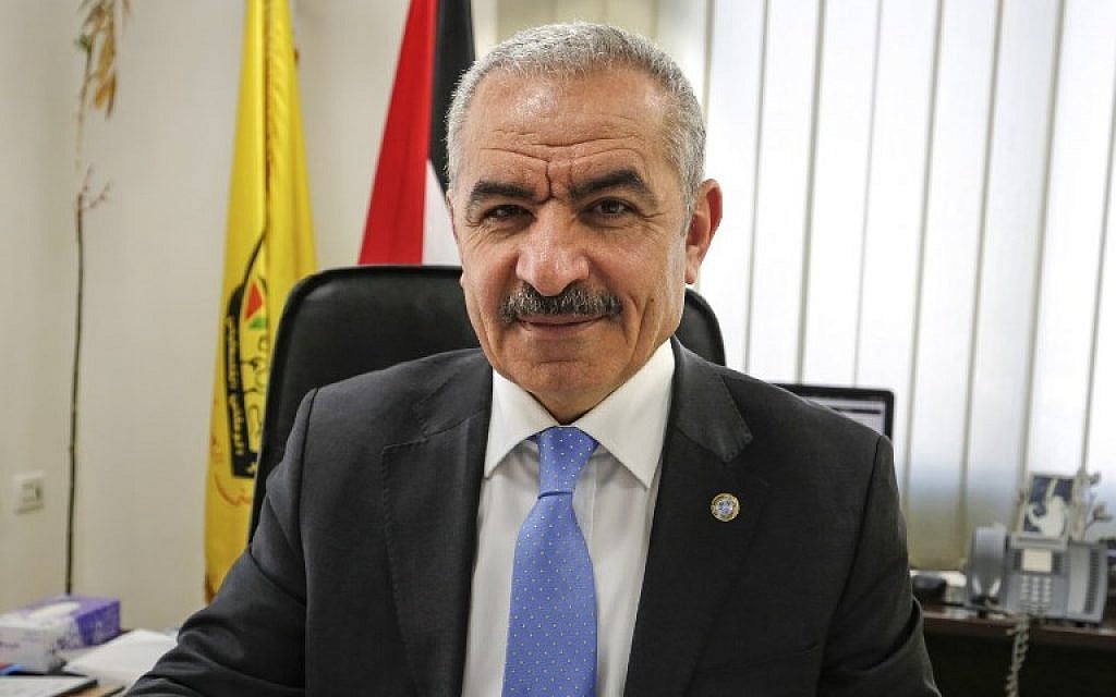 Newly-appointed Palestinian Prime Minister Mohammad Shtayyeh, at his office in Ramallah, March 10, 2019. (Abbas Momani/AFP) Newly-appointed Palestinian Prime Minister Mohammad Shtayyeh, at his office in Ramallah, March 10, 2019. (Abbas Momani/AFP)