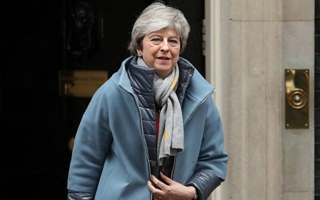 Britain's Prime Minister Theresa May leaves 10 Downing Street in central London on March 12, 2019, before heading to the Houses of Parliament to open the debate on the second meaningful vote on the government's Brexit deal. (Daniel Leal-Olivas/AFP) Britain's Prime Minister Theresa May leaves 10 Downing Street in central London on March 12, 2019, before heading to the Houses of Parliament to open the debate on the second meaningful vote on the government's Brexit deal. (Daniel Leal-Olivas/AFP)