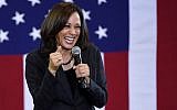 US Sen. Kamala Harris speaks during a town hall meeting at Canyon Springs High School on March 1, 2019 in North Las Vegas, Nevada. (Ethan Miller/Getty Images/AFP)