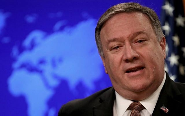 US Secretary of State Mike Pompeo answers questions at the State Department in Washington on March 15, 2019. (Win McNamee/Getty Images/AFP) US Secretary of State Mike Pompeo answers questions at the State Department in Washington on March 15, 2019. (Win McNamee/Getty Images/AFP)