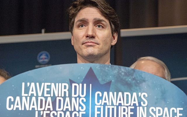 Canada's Prime Minister Justin Trudeau announces during a news conference, Thursday, Feb. 28, 2019, at the Canadian Space Agency headquarters in St. Hubert, Quebec, that Canada will take part in an international lunar space station project. (Ryan Remiorz/The Canadian Press via AP) Canada's Prime Minister Justin Trudeau announces during a news conference, Thursday, Feb. 28, 2019, at the Canadian Space Agency headquarters in St. Hubert, Quebec, that Canada will take part in an international lunar space station project. (Ryan Remiorz/The Canadian Press via AP)