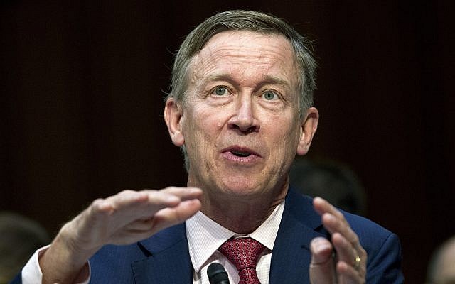 Colorado Governor John Hickenlooper speaks during a Senate hearing on Capitol Hill in Washington, September 7, 2017. (Jose Luis Magana/AP) Colorado Governor John Hickenlooper speaks during a Senate hearing on Capitol Hill in Washington, September 7, 2017. (Jose Luis Magana/AP)